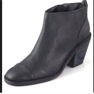 Rachel Comey Huron Black Perforated Heeled Chelsea Ankle Boots 3" Heels